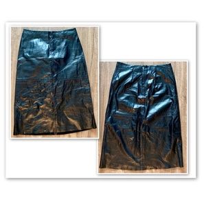 Midi Length leather skirt